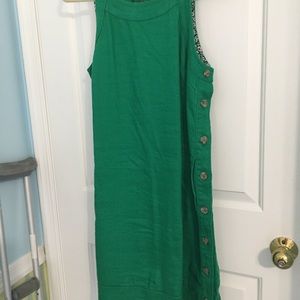 Linen Shift Dress with Raw Edge Hem (NWOT)